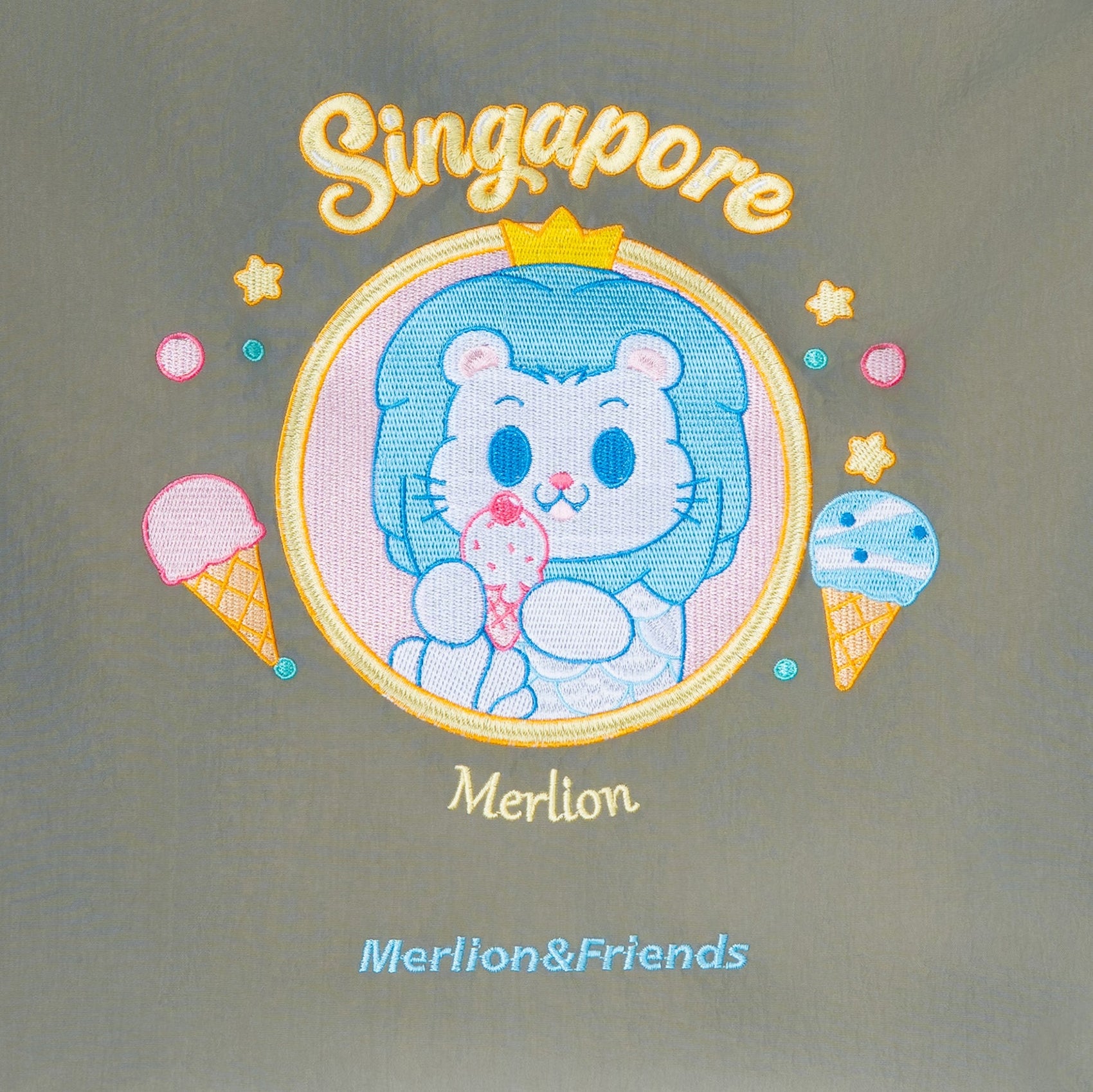 Sinnkawa Hello Merlion Embroidered Tote